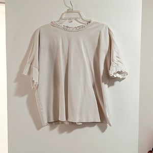 Ann Taylor white ruffle collar blouse. NWOT.